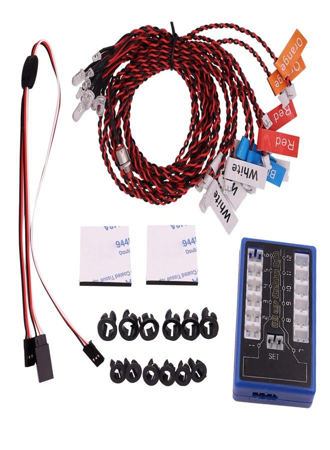 Treehobby Simulation of Flashing 12 LED Model car Lights 4 Operation Modes for 1/10 1/8 HSP Tamiya CC01 SCX10 rc Light kit Modified Remote Control Light Group - Image 1